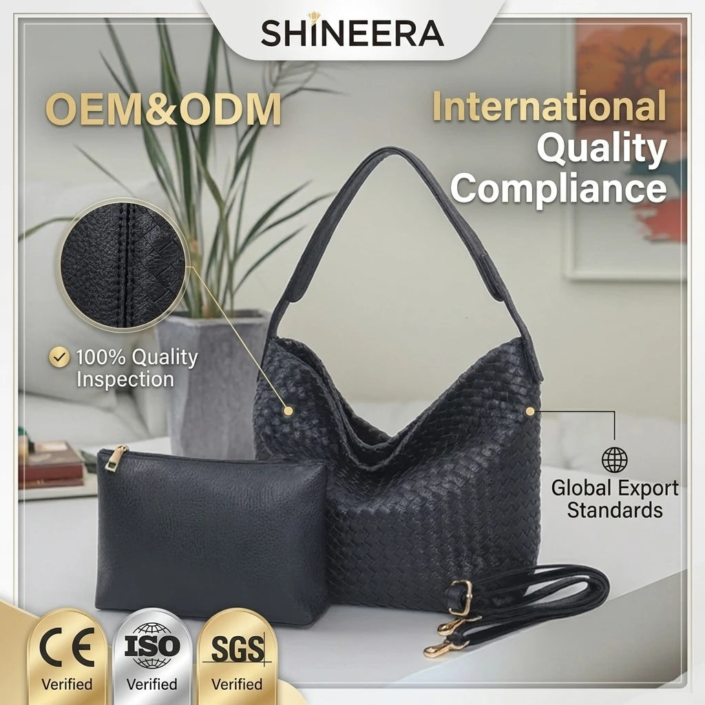 3223 H Premium Elegant Luxury Suede Tote Bag Matching Small Pouch Woven Suede Tote Bag for Daily Use Office Work Shopping Trip