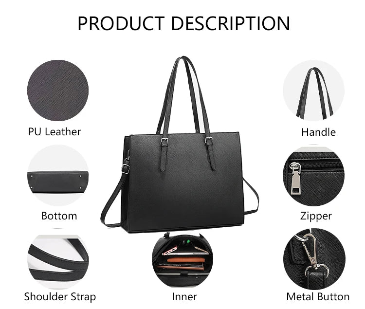 3297 European American Women's Large Capacity Laptop Tote Bag All-Match Crossbody Shoulder Bag Advanced Sense