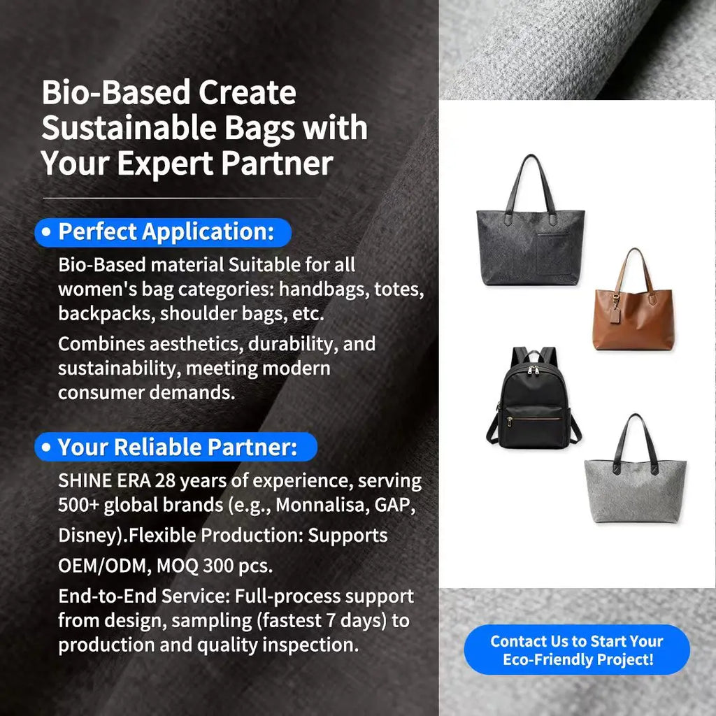 3418 A- Bio Based Leather Women Tote Handbag Custom Logo Ladies Work Smart Bag with Metal Letter Charm