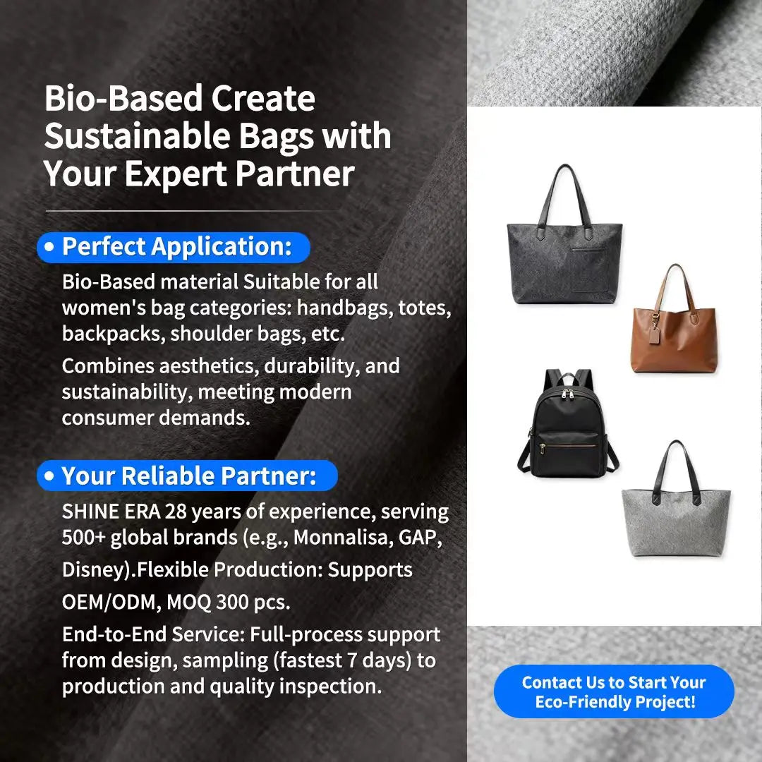 3418 A- Bio Based Leather Women Tote Handbag Custom Logo Ladies Work Smart Bag with Metal Letter Charm