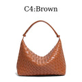 3175-1 Top-Tier Professional Vegan PU Leather Texture Finish Professional Daily Office Commute Use Woven Hobo Shoulder Bag