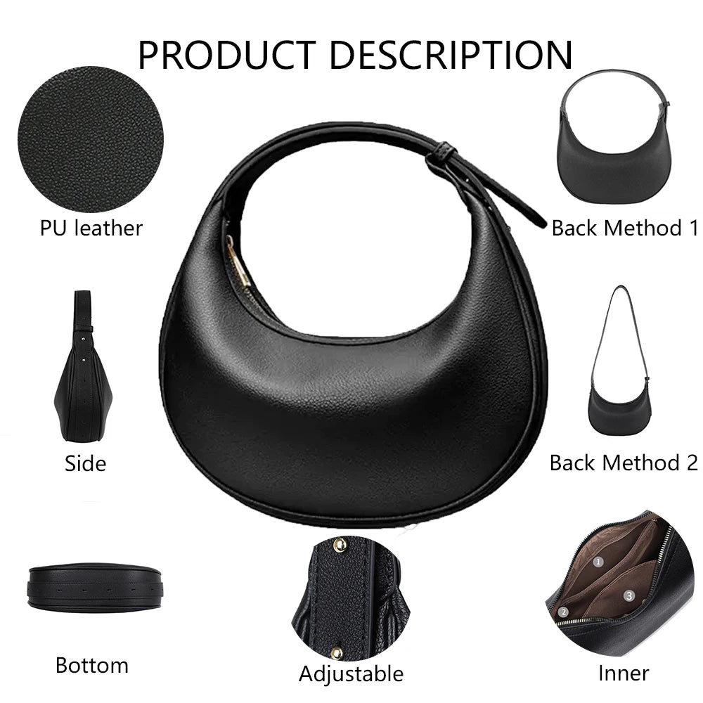 3278 Women's Vintage Hobo Bag Women Luxury PU Vegan Leather Bag Handbag Retro Shoulder Bag Crossbody Tote Bag Designer Handbag