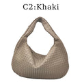 3136-1 Burgundy Vegan Handbag PU Leather Woven Braided Leather Hand Bags Ladies Armpit Braided Woven Shoulder Bag for Ladies