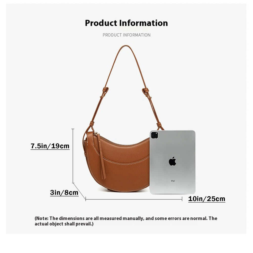 3294 New Women's French Niche Design Crossbody Bag Superior Soft Leather Underarm Bag PU Superior Dumpling Crescent Moon 3pcs