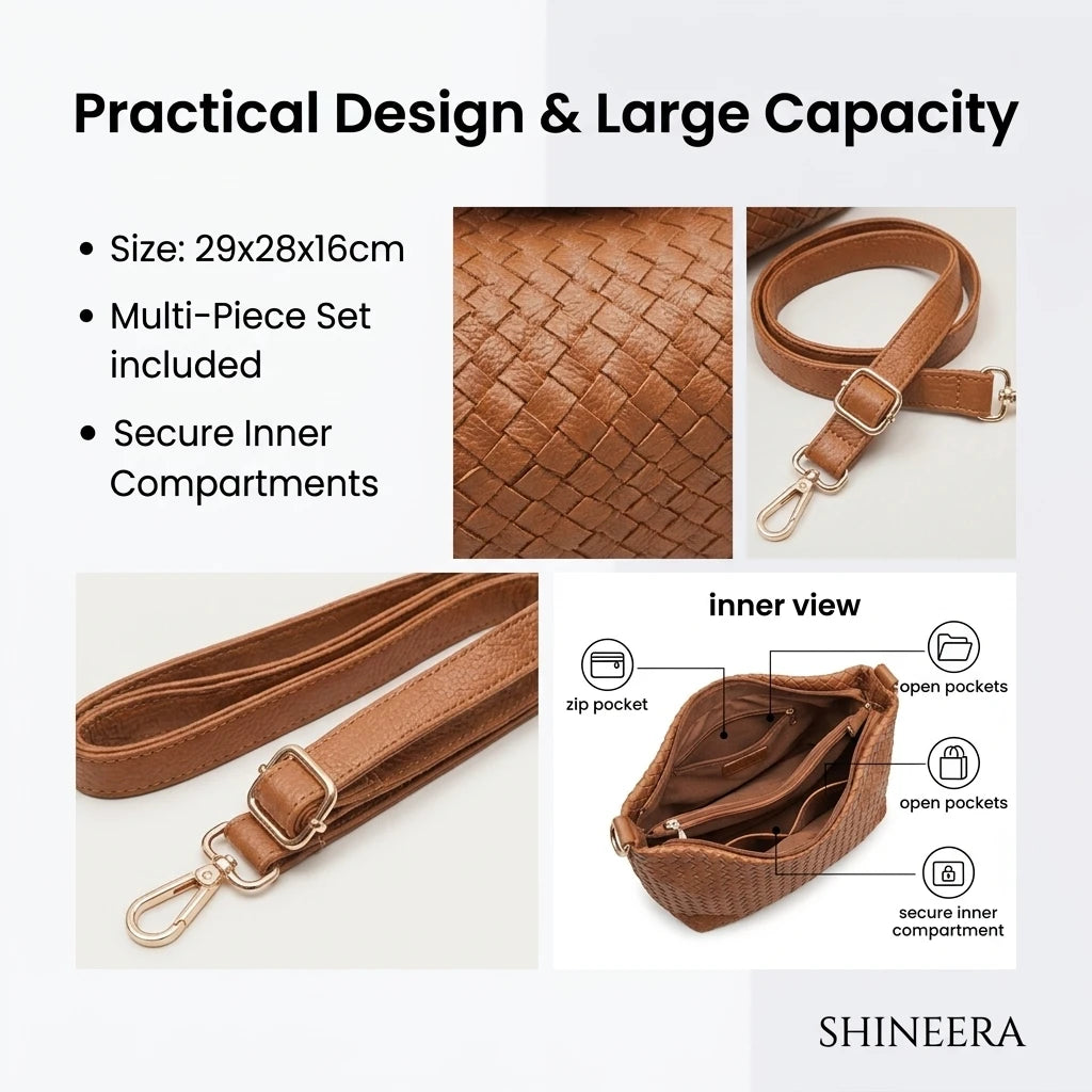 3223 H Premium Elegant Luxury Suede Tote Bag Matching Small Pouch Woven Suede Tote Bag for Daily Use Office Work Shopping Trip