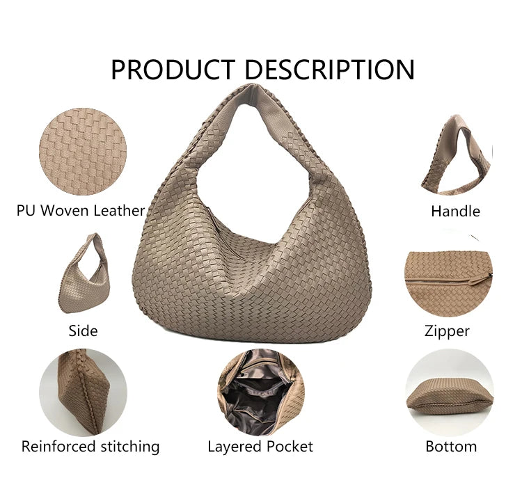 3136 Summer Fashion Designer Braided Vegan Leather Handmade Woven Shoulder Bags for Women Handbags in Red New Design