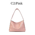 3354 G Premium Elegant Chic Studded Metal Rivets Pu Leather Hobo Shoulder Bag Purse for Daily Use Office Work Shopping
